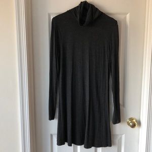 Grey turtleneck swing dress